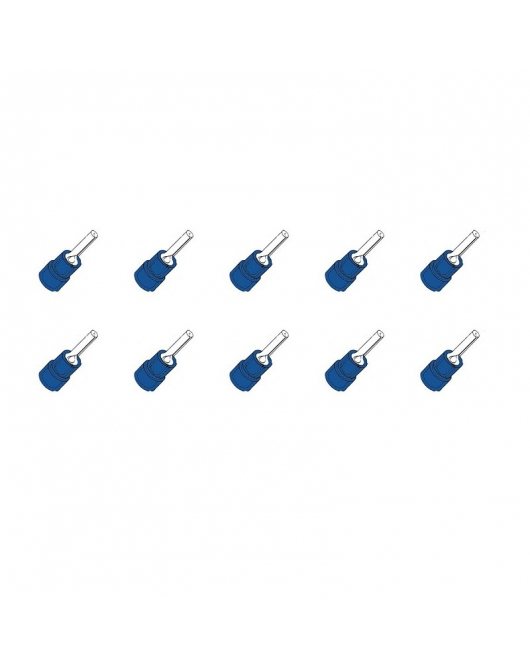 10 ST.KABELSCHOEN PIN/STIFT BLAUW