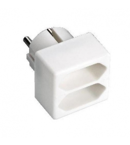 VERLOOPSTEKKER 2X EURO 2,5A WIT