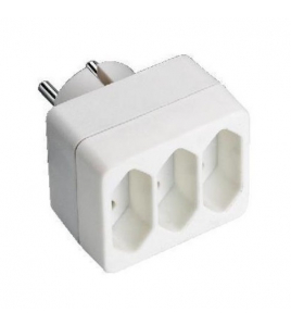 VERLOOPSTEKKER 3X EURO 2,5A WIT