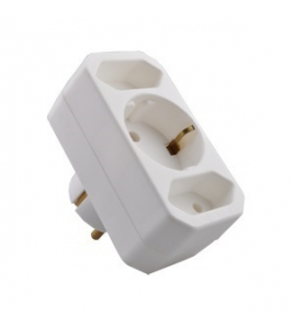 VERLOOPSTEKKER 2XEURO 2,5A 1XRA WIT