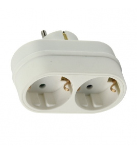 VERLOOPSTEKKER DUO 2X RA HORIZ. WIT