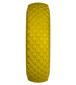 WIEL 300X4 SOFTWIEL GEEL, METAAL KOGELLAGERSS 20 MM