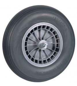 WIEL 400X8 GRIJS SOFTWIEL PVC KOGELLAGER 13 CM AS