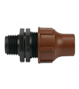 OVERGANGSSTUK PP 16 MM X 3/4&quot; LOCK X BUITENDRAAD BRUIN TYPE BF-82-75 LOCK