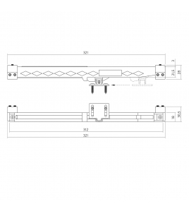SLUITVERTRAGER 3.0 RAILMONTAGE UNIVERSEEL TBV SCHUIFDEURSYSTEEM, ZWART