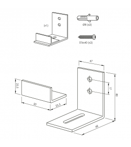 VERSTELBARE DEURGELEIDER TBV ONDERZIJDE SCHUIFDEUR ZWART
