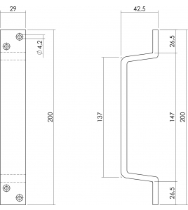 HANDGREEP 200MM, PROFIELGREEP TBV SCHUIFDEUR, ZWART