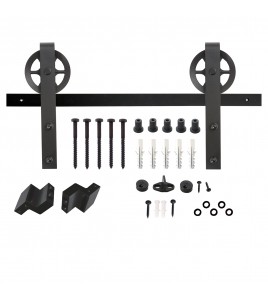 SCHUIFDEURSYSTEEM 2 METER, HANGROLLEN MET SPAAKWIEL 340MM, STAAL MAT Z