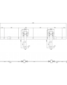 SCHUIFDEURSYSTEEM 2 METER, HANGROLLEN MET SPAAKWIEL 340MM, STAAL MAT Z