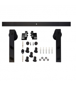 SCHUIFDEURSYSTEEM 2 METER, HANGROLLEN RECHT 290MM, STAAL MAT ZWART