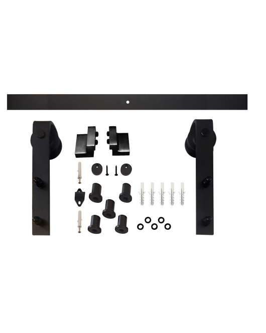 SCHUIFDEURSYSTEEM 2 METER, HANGROLLEN RECHT 290MM, STAAL MAT ZWART