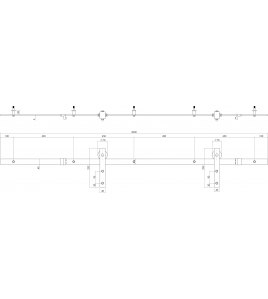 SCHUIFDEURSYSTEEM 2 METER, HANGROLLEN RECHT 290MM, STAAL MAT ZWART